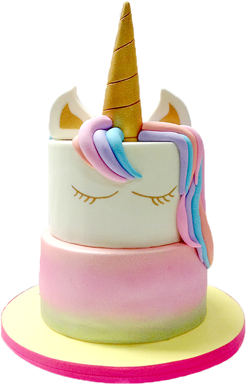 The Unicorn Cake - Unicorn Cake Fondant Hair (695x865), Png Download