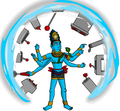 Shiva's Permanent Tasks - Impon Sillai Shiv And Parvati (400x372), Png Download