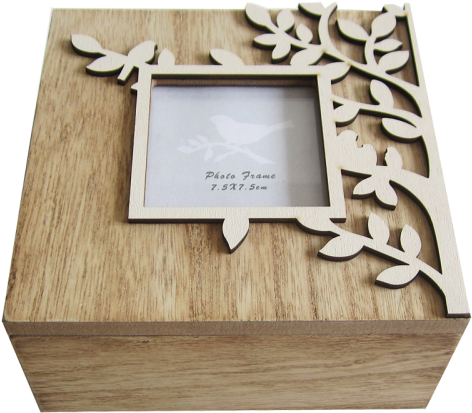 Box Hinged W Frame Leaf Tree 15cm - Tree Of Life Photo Box (500x500), Png Download