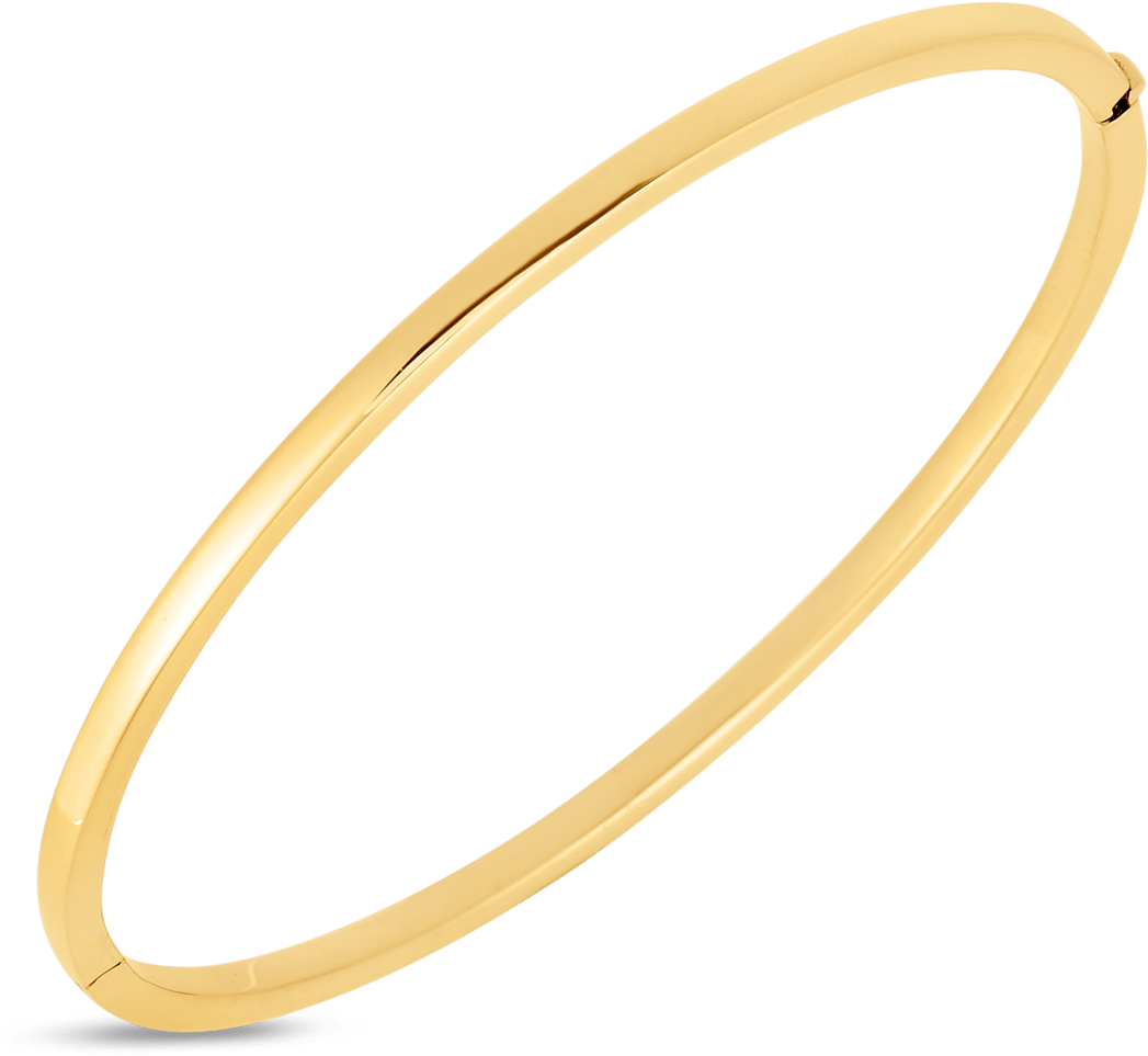 Roberto Coin Designer Gold 18k Yellow Gold Oval - Bangle (1600x1600), Png Download