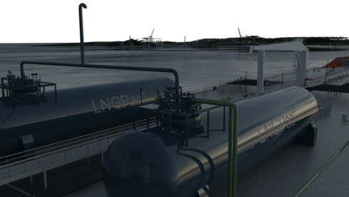 Here Is An Example Of A File With Sky In Background - Ship (490x276), Png Download