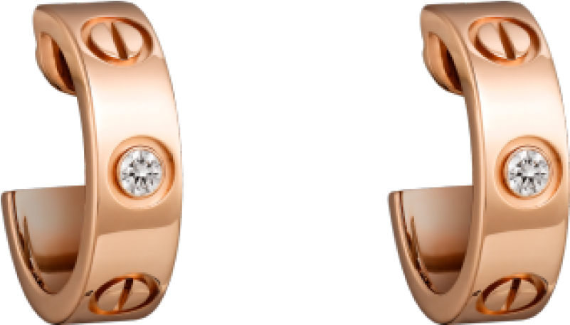 47% Women's Love Design Diamond Cartier Style Rose - Cartier Love Earrings With Diamonds (800x800), Png Download