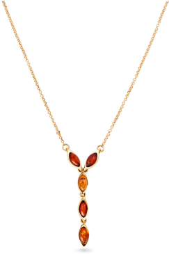 Gold Necklace With Amber, - Necklace (580x580), Png Download