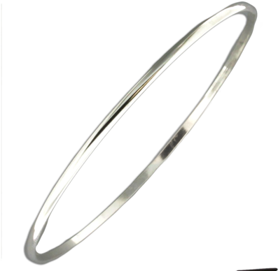 Bangle Bracelet 2mm Half Round - Bangle (398x400), Png Download