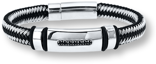 Once Upon A Time, The Jewelry Men Wore Was Pretty Limited - Men's Diamond Bracelet 1/10 Cttw Black Diamonds Stainless (560x398), Png Download