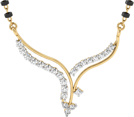 Vachya 18k Diamond Mangalsutra - Png Diamond Mangalsutra Designs (540x432), Png Download