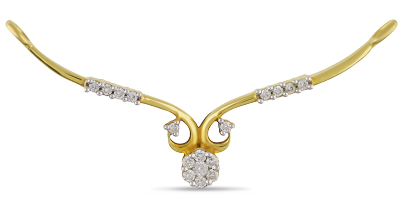 Diamond Mangalsutra Pendant - Golden Eagle (400x500), Png Download