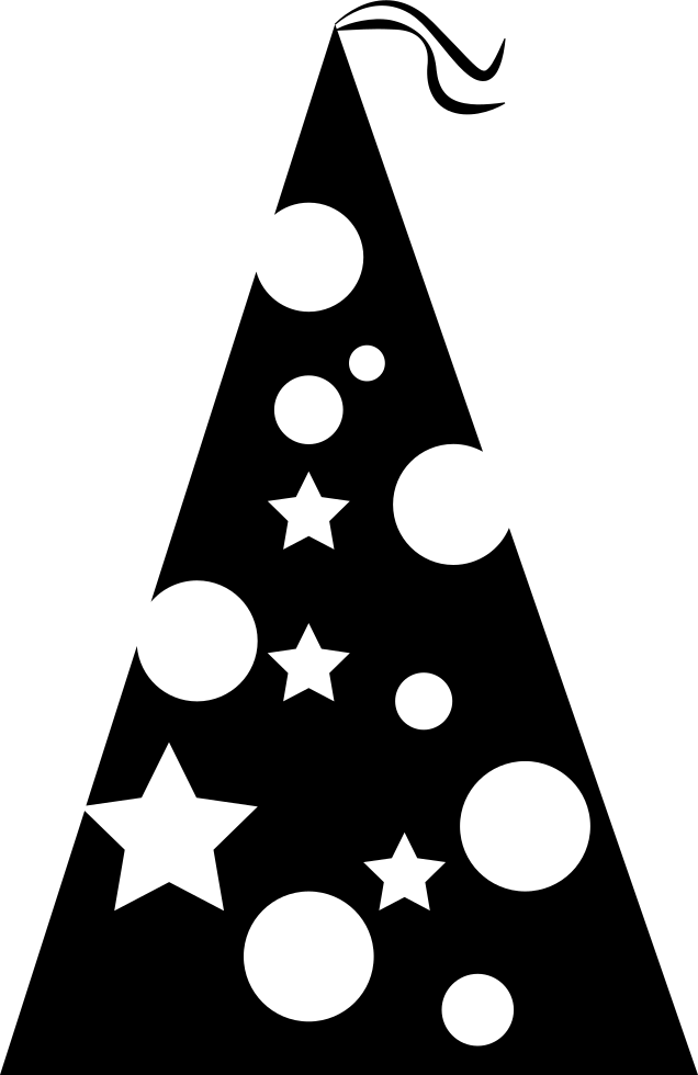 Birthday Hat With Dots And Stars Comments - Silueta De Gorrito De Fiesta (636x980), Png Download