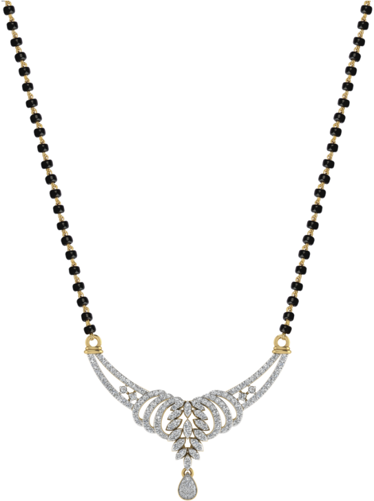 Womens 18 Karat Gold And Diamond Mangalsutra Pendant - Kalyan Jewellers Gold Mangalsutra Designs (640x960), Png Download