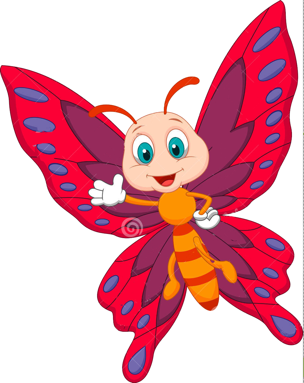 Sheila Ramos - Cartoon Butterfly (1033x1300), Png Download