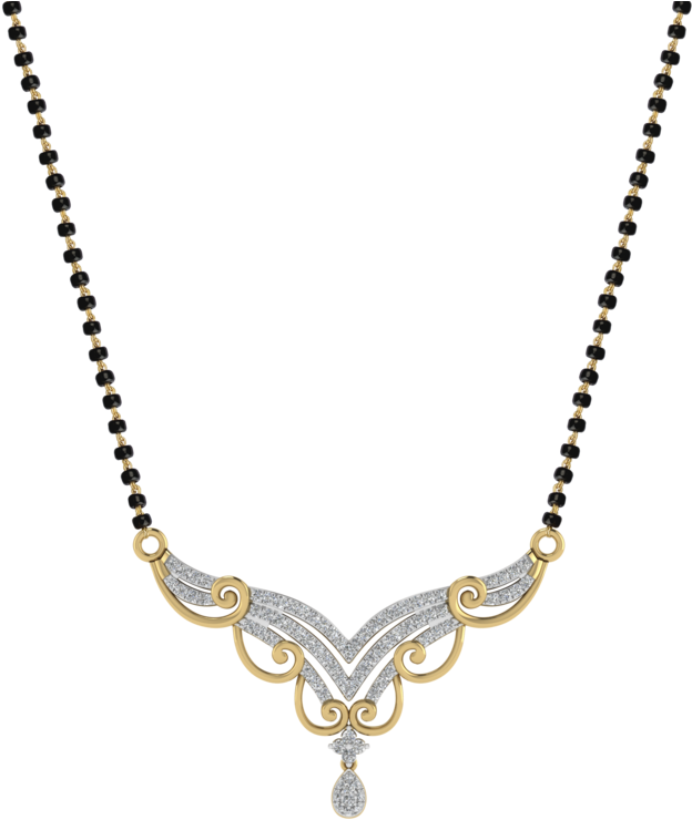 Download Womens 18 Karat Gold And Diamond Mangalsutra Pendant Tanishq