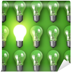 Idea Concept With Light Bulbs On Green Background Wall - One On One 101 By Robert Ahdoot (400x400), Png Download