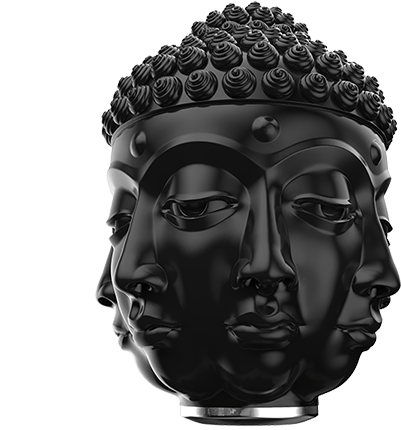 Buddha Sculpture - Black Sculpture (500x500), Png Download