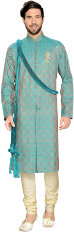 Light Green Printed Kurta - Party (320x480), Png Download