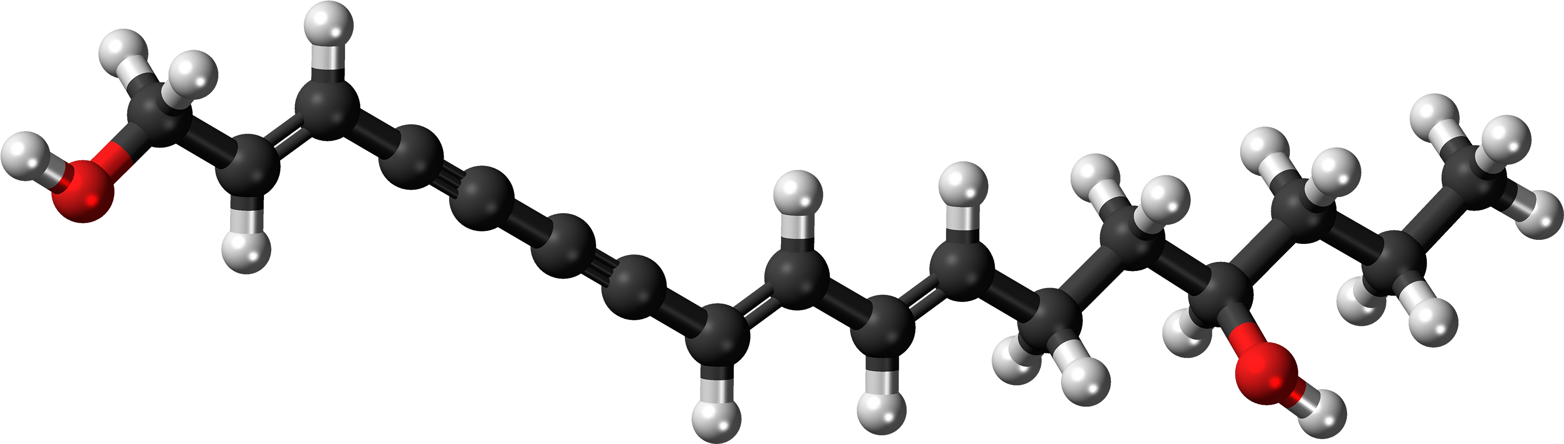 Oenanthotoxin Molecule Ball - Molecule (3227x1000), Png Download