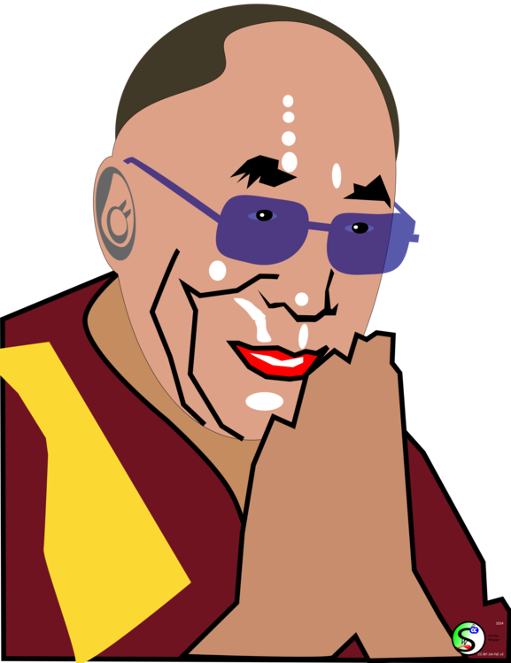 14th Dalai Lama Dalai Lama And Tibet Tibetan Buddhism - Dalai Lama Clipart Png (577x749), Png Download
