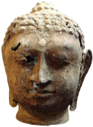 Relic Buddha Head - Bronze Sculpture (360x480), Png Download