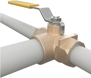 Manual 3-way Metal Ball Valves - Metal (360x360), Png Download