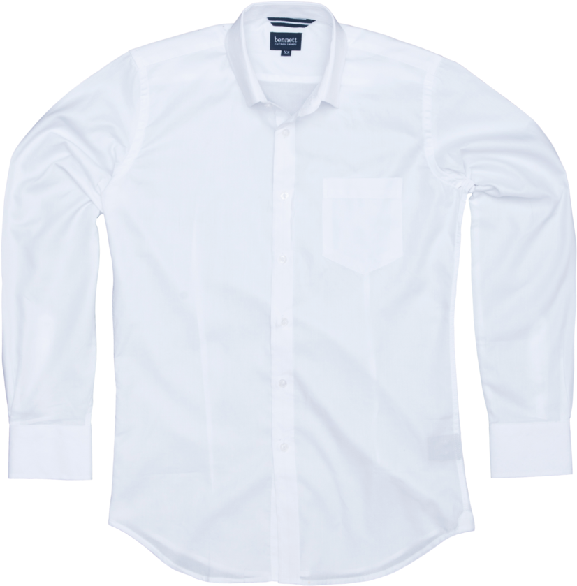 Bennett Casual Shirt In White - Long-sleeved T-shirt (900x900), Png Download