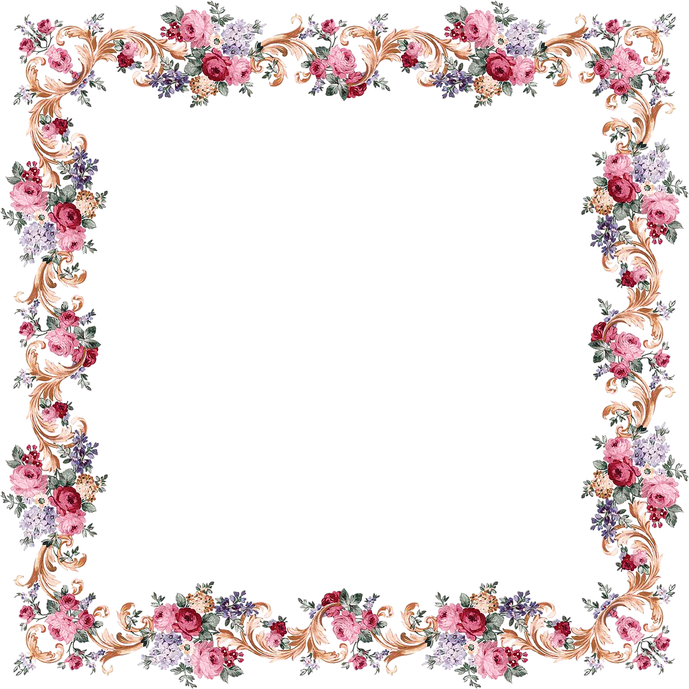Vintage Floral Frame - Des Cadres Pour Écrire (1000x1000), Png Download
