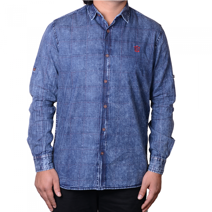 Blue Check Casual Shirt Cs Im Uc02 Bl - Shirt (700x879), Png Download