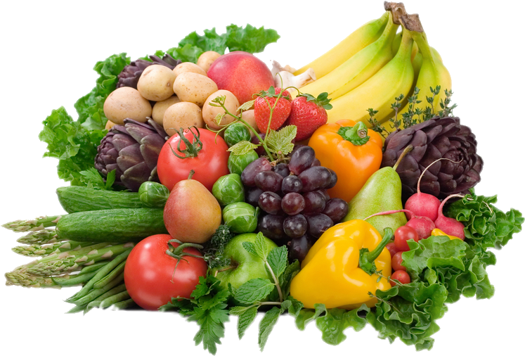 Fruit Bunch Picture - Fruit And Vegetable Plate (848x565), Png Download