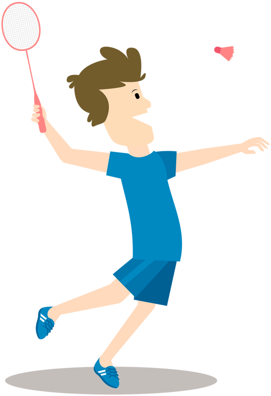 Badminton Cartoon Png (650x902), Png Download