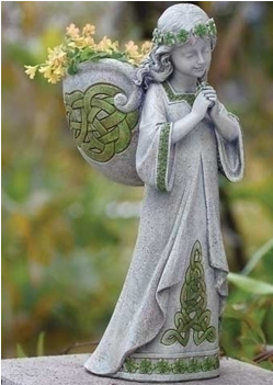 This Planter Features A Dainty Angel With A Pack On - Irish Statuaries By Roman - Irish Angel Planter (350x350), Png Download