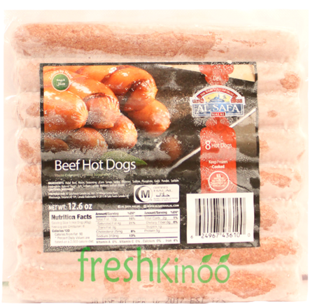 Beef Hot Dogs - Alsafa Chicken Hot Dogs 12.6 Oz (480x468), Png Download