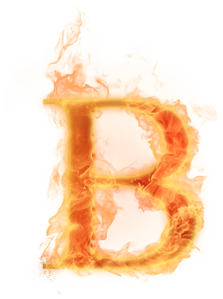 Burning Letter B - Fire Letter B Png (449x600), Png Download