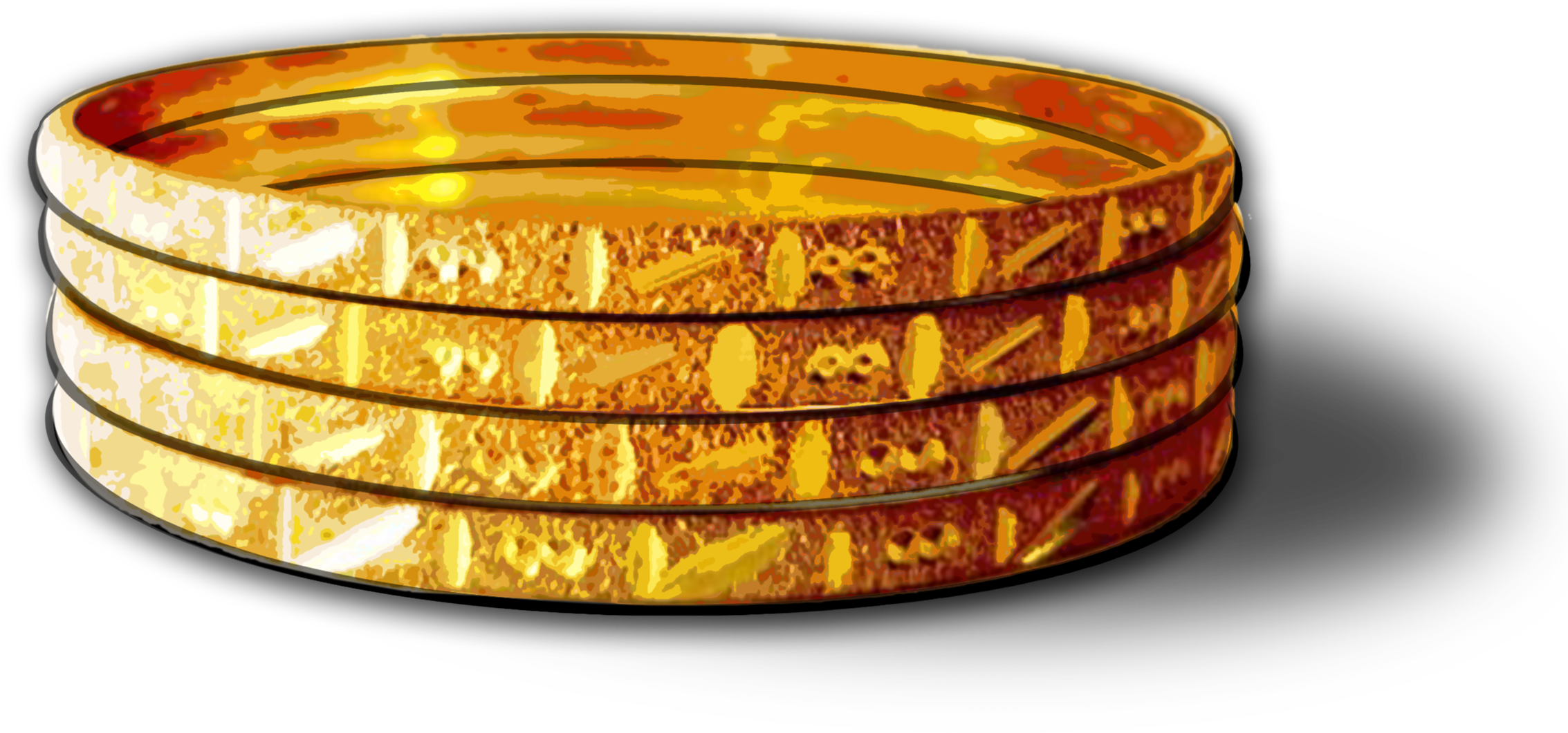 Gold Bangles - Gold (2400x2400), Png Download