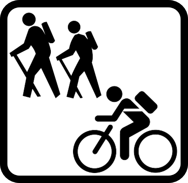 Hiking Biking Icon - Cartoon Pics Of Hiking (600x586), Png Download
