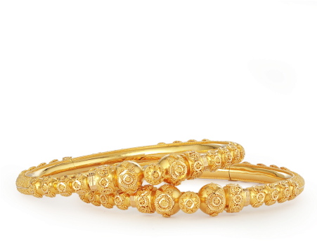 22ct Gold Jali Kada Bangles - Gold (450x450), Png Download