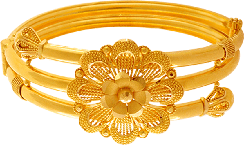 22k Yellow Gold Bangle - Gold (1000x1000), Png Download
