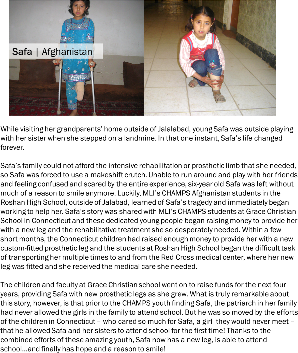 Champs Survivor Safa In Afghanistan - Child (1214x1405), Png Download