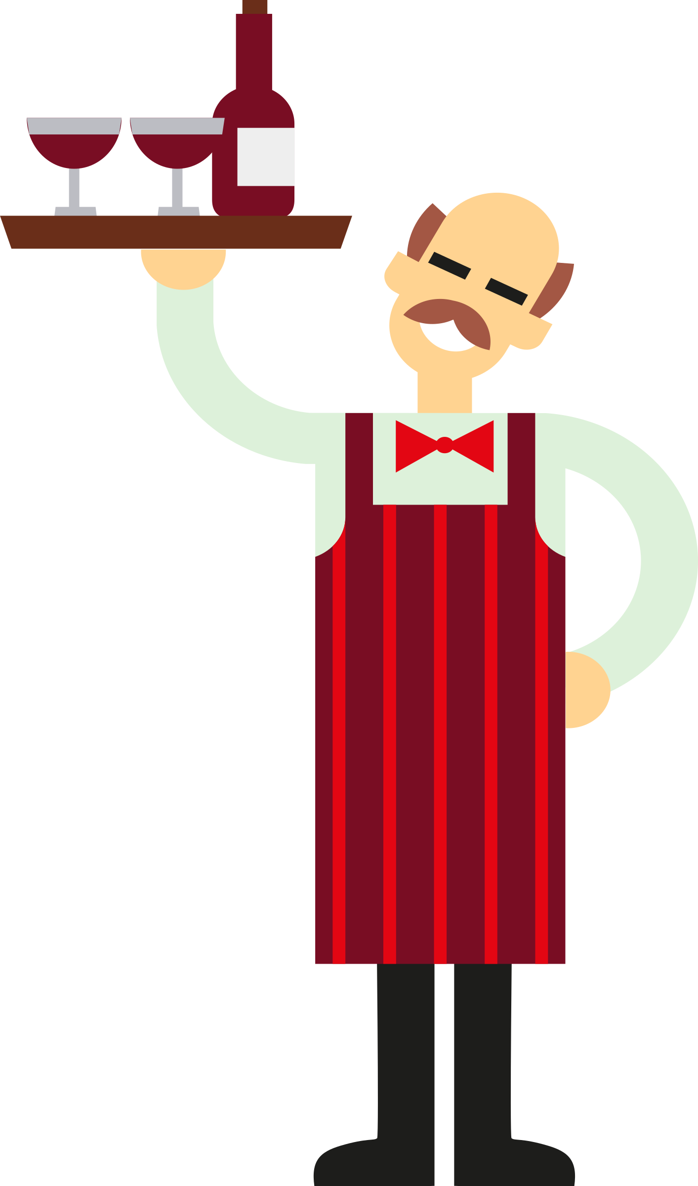 Big Image - Waiter Clipart (1413x2400), Png Download