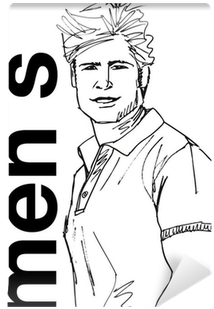 Sketch Of Handsome Man Face - Dibujos De Hombre Guapo (400x400), Png Download