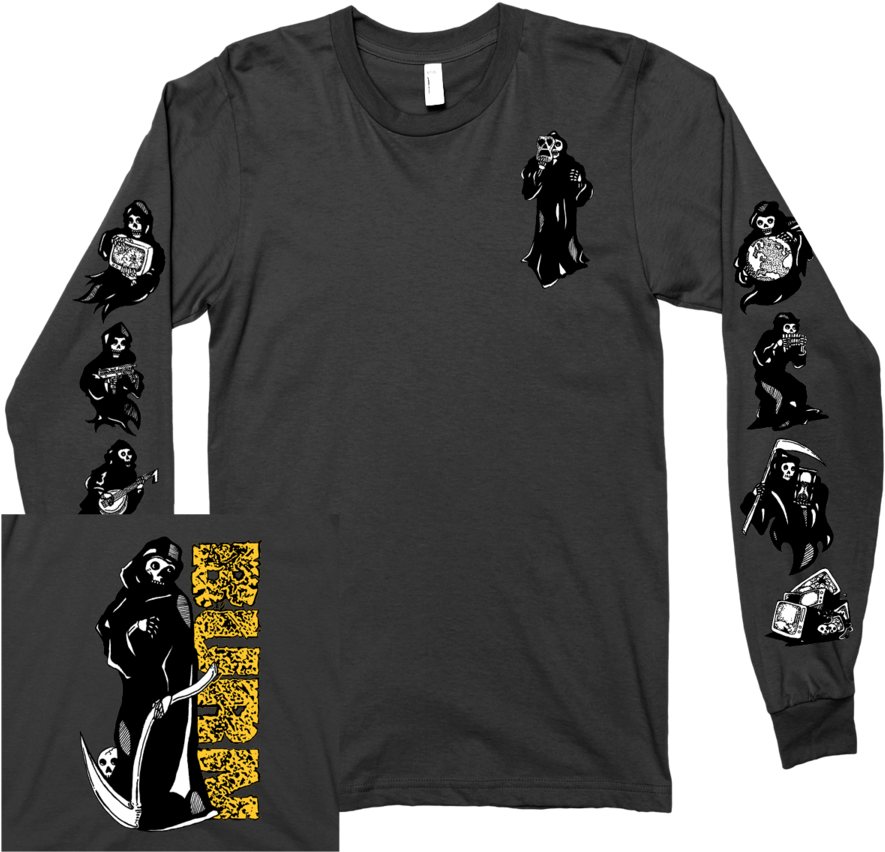 Burn "reaper" Black Longsleeve - Burn - Reaper Pocket Grey M (900x900), Png Download