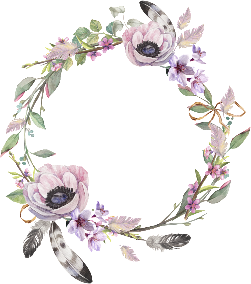 Round Elegant Flower Transparent - Transparent Background Flower Border Png (1024x1223), Png Download