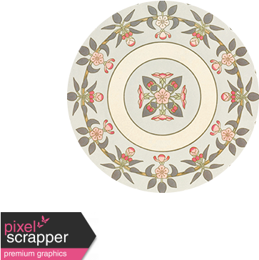 Apple Blossom Brad Disk - Digital Scrapbooking (456x456), Png Download
