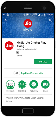 Install Myjio App - Google Play (249x499), Png Download
