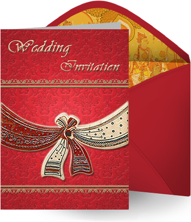 Beautiful Design Wedding Card - Wedding Invitation (403x448), Png Download