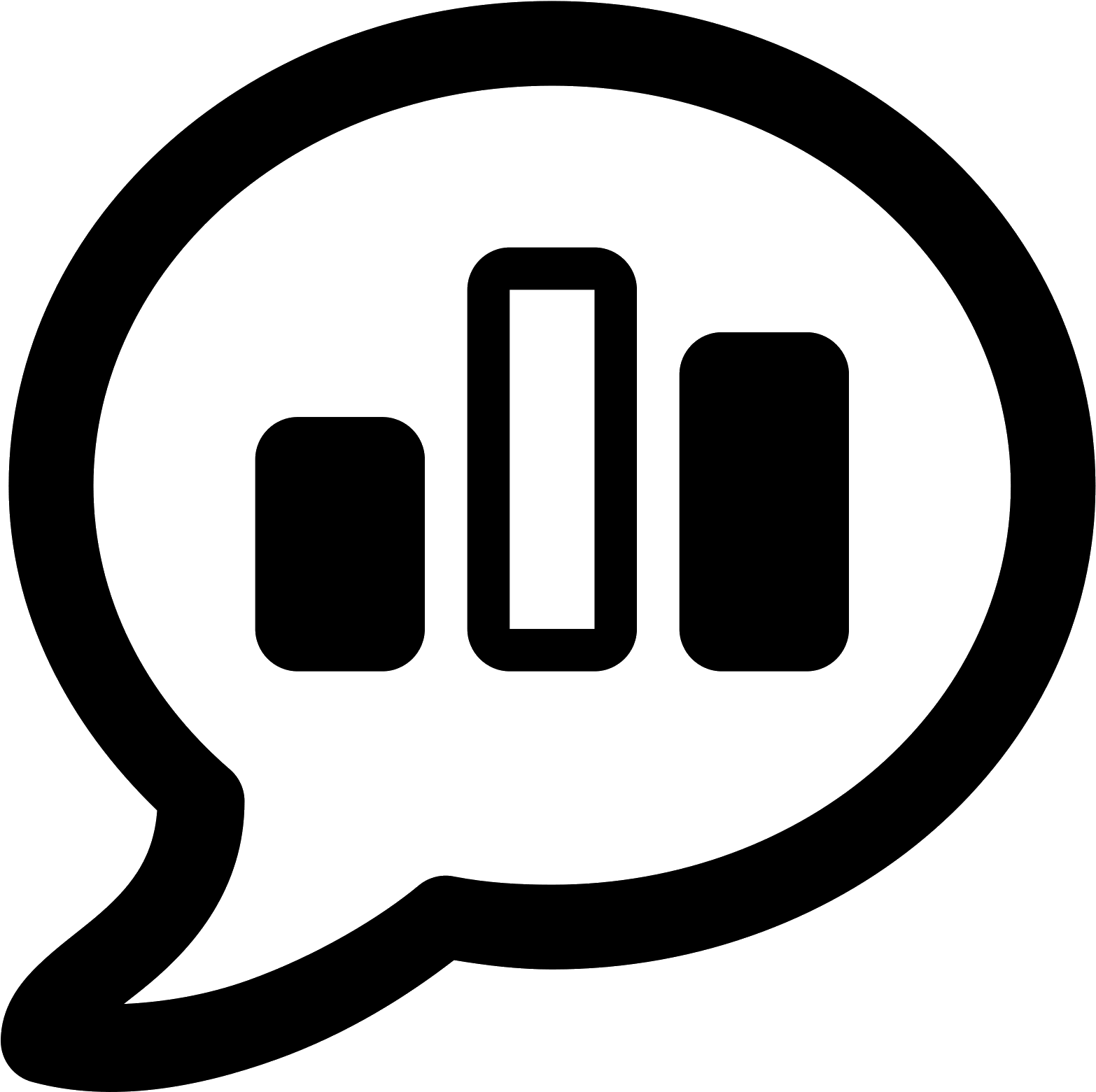 This Is A Picture Of A Quotation Bubble With Three - Polls Icon (1600x1600), Png Download