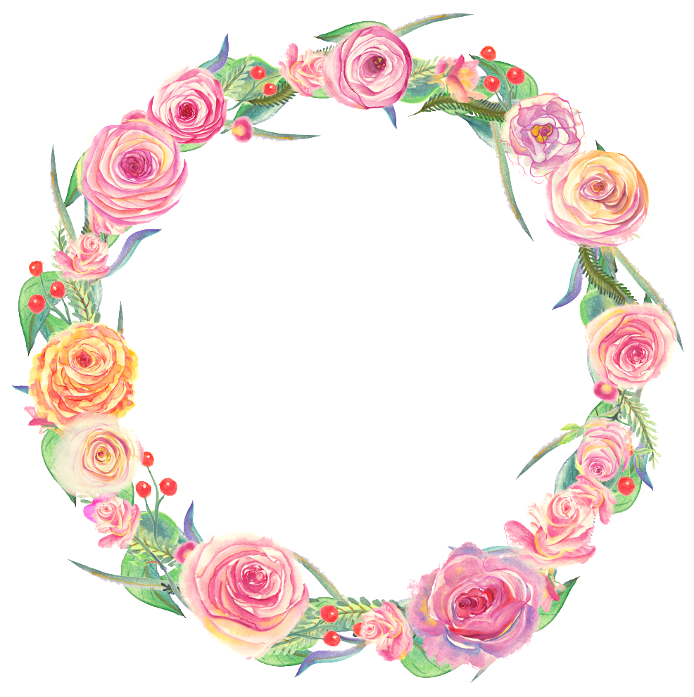Pink Girl Garland Transparent Decorative - Aquarell-blumenkranz-geometrischer Brautbrunch Karte (1024x1024), Png Download
