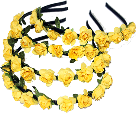 Paper Flower Alice Band Golden Yellow - Yellow (450x450), Png Download