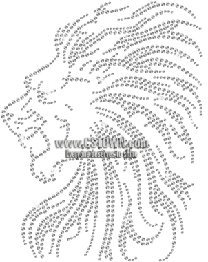Side-face Lion Rhinestone Iron On Tranfer - Design (450x450), Png Download