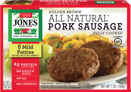 Angb Pork Patty 7 Oz - Jones Breakfast Sausage Patties (635x390), Png Download