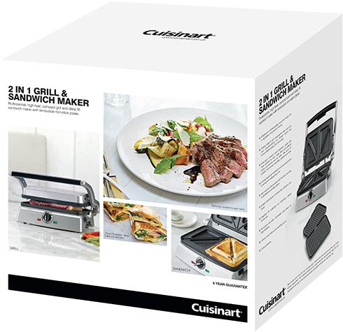 Cuisinart 2 In 1 Grill & Sandwich Maker - Cuisinart 2-in-1 Grill And Sandwich Maker (500x500), Png Download