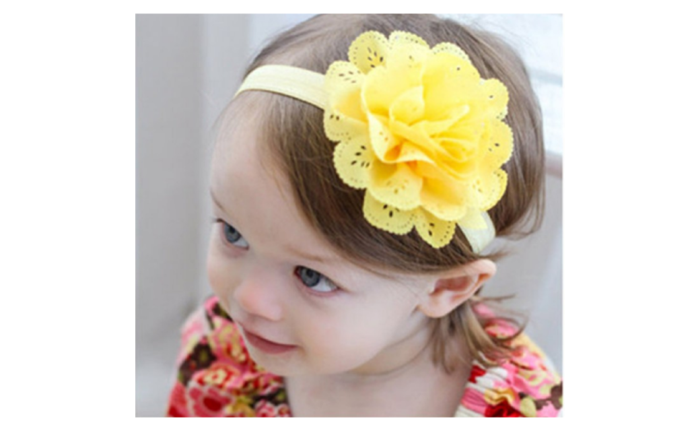 American Style Flower Mesh Elastic Hairband For Kids Baby Hair Belts Full Size Png Download Seekpng