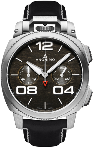 Black Scratched Dial - Anonimo Watch Militare Classic Chrono Mens (344x500), Png Download